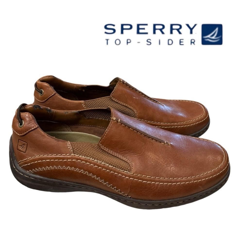 Sperry Tan Men's Leather Slip-on Loafers 10